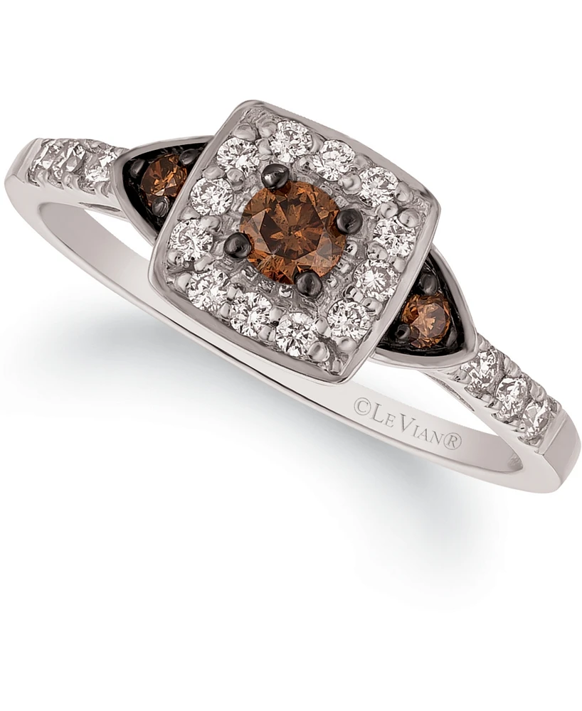 Chocolate by Petite Le Vian and White Diamond Ring (3/8 ct. t.w.) 14k Rose, Yellow or Gold