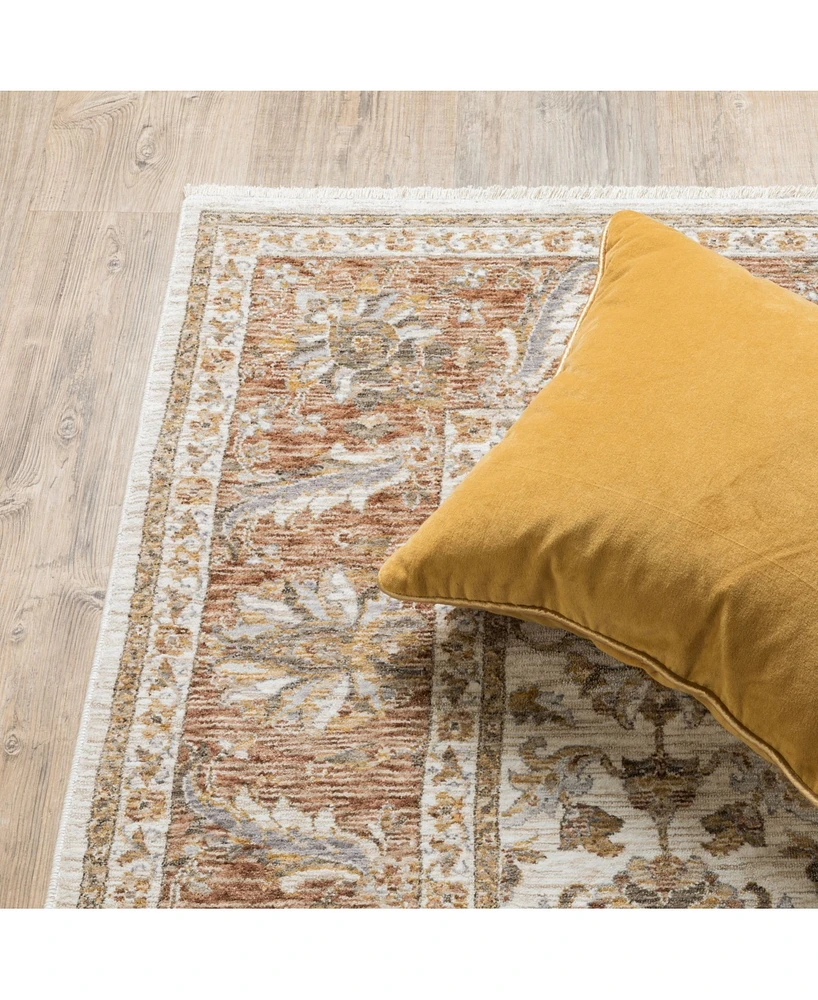 Oriental Weavers Maharaja 5091Z Rust and Ivory 2'3" x 7'6" Runner Rug