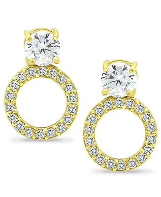 Giani Bernini Cubic Zirconia Circle Drop Earrings in 18k Gold-Plated Sterling Silver, Created for Macy's