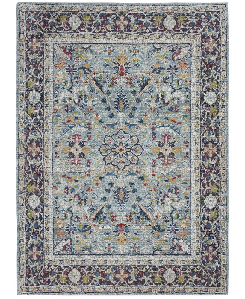 Nourison Home Ankara Global ANR14 Teal and Multi 7'10" x 9'10" Area Rug