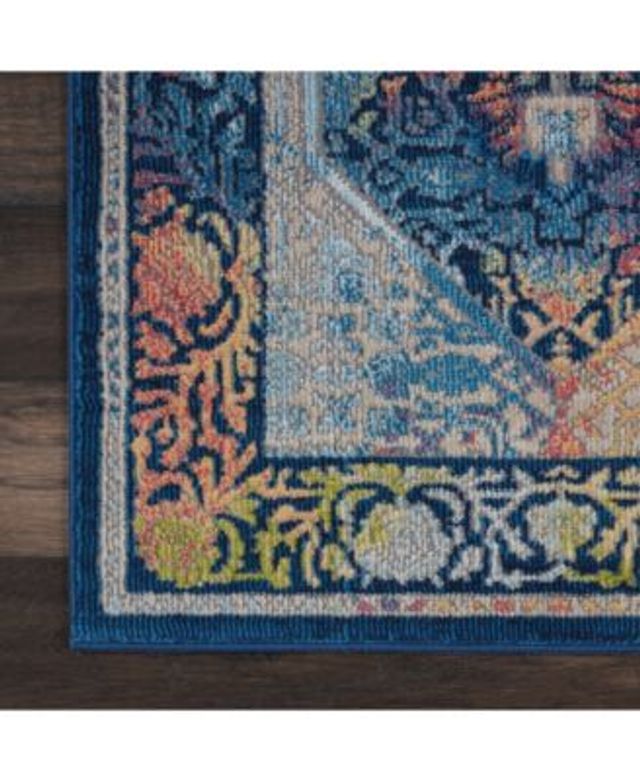 Nourison Home Ankara Global Anr04 Blue Multi Rug