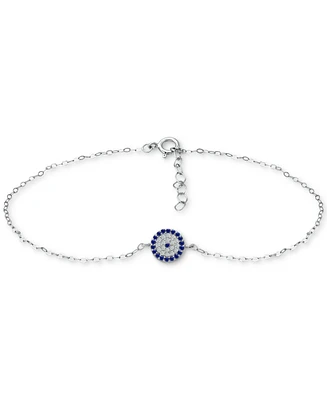 Giani Bernini Cubic Zirconia Evil Eye Ankle Bracelet in Sterling Silver, Created for Macy's