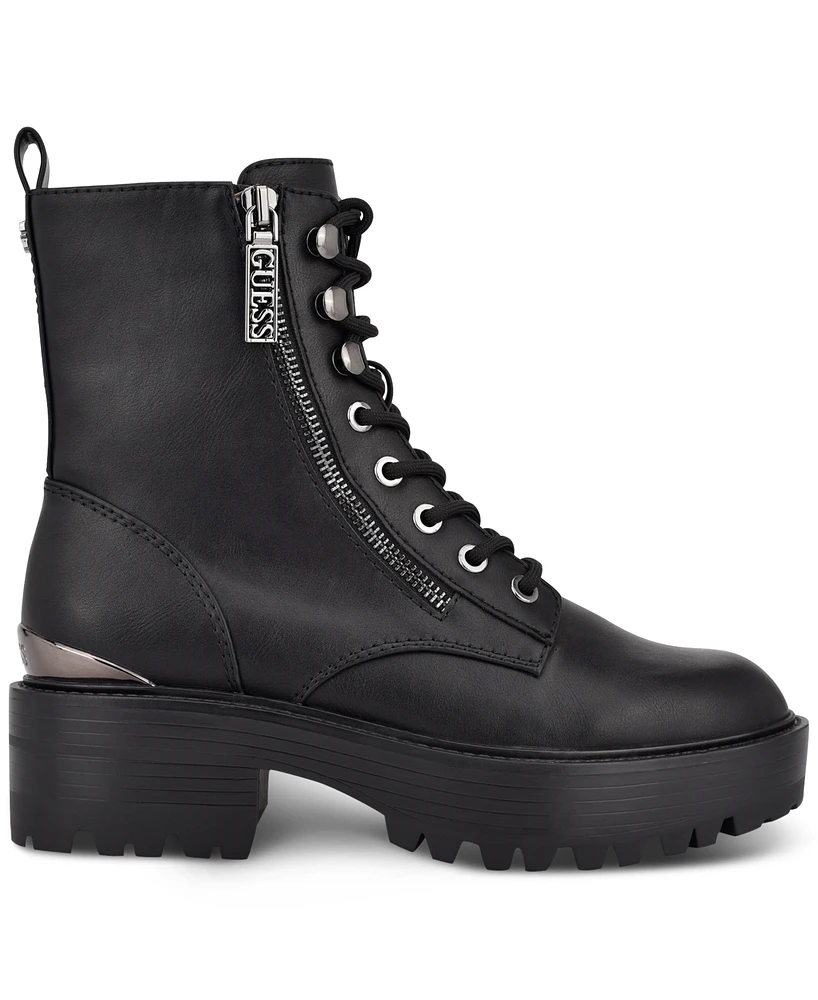Guess Women's Fearne Lug Sole Lace Up Bootie