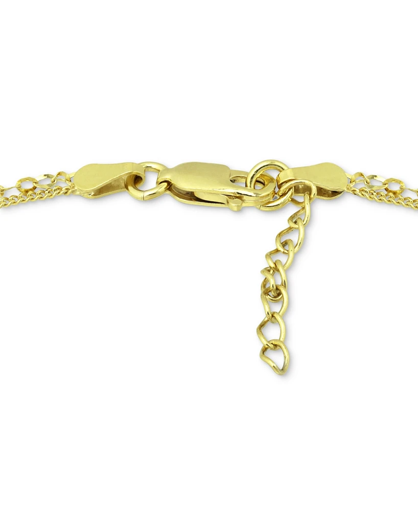 Giani Bernini Double Chain Link Ankle Bracelet Sterling Silver and 18k Over Silver, Created for Macy's