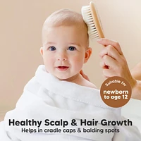 KeaBabies Baby Hair Brush, Oval Cradle Cap Brush, Soft Baby Brush for Infant, Newborn Hairbrush for Girls, Boys, Baby Scalp Brush