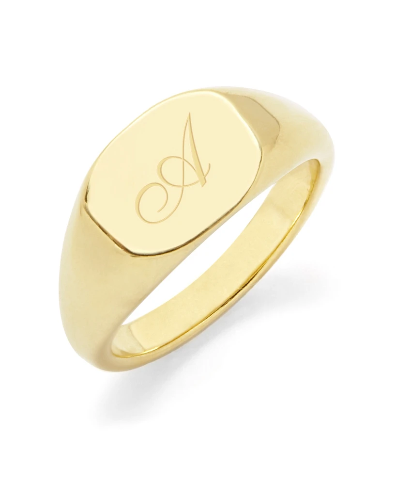 brook & york Reagan Initial Signet Gold-Plated Ring