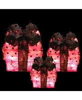 Northlight Lighted Snow and Candy Covered Sisal Gi Boxes Christmas Outdoor Decorations