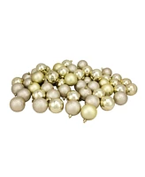 Northlight 60 Count Champagne Shatterproof 4-Finish Christmas Ball Ornaments