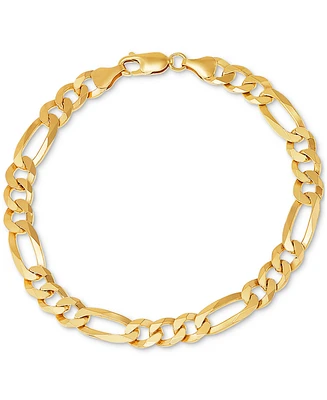 Men's Figaro Link Chain Bracelet 18k Gold-Plated Sterling Silver or