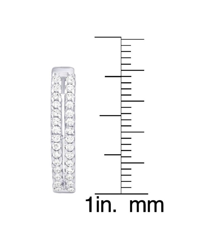 Macy's Cubic Zirconia 2-Row Hoop Earrings
