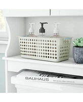 Vintiquewise Rectangular Plastic Shelf Organizer Basket with Handles
