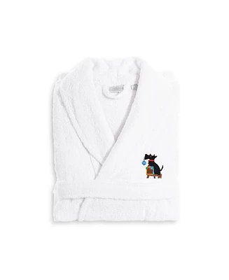Linum Home Embroidered Luxury and Terry Bathrobe