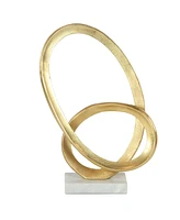 CosmoLiving by Cosmopolitan Gold Aluminum Sculpture, Geometric 17 x 12 x 4