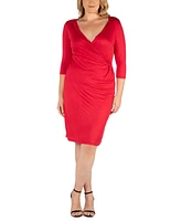 24seven Comfort Apparel Plus Size Wrap Dress