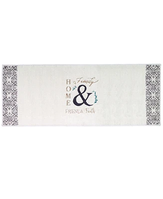 Avanti Modern Farmhouse Embroidered Cotton Bath Rug, 24" x 60"