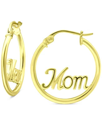 Giani Bernini Mom Small Hoop Earrings in 18k Gold-Plated Sterling Silver, 0.75", Created for Macy's