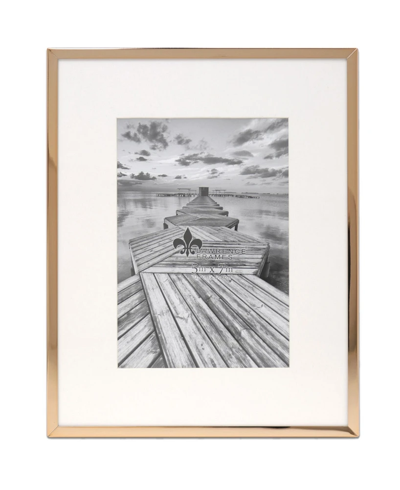 Elegant Metal Picture Frame with Bevel Cut Mat for Photo