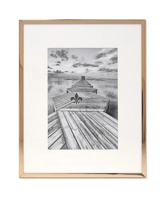 Elegant Metal Picture Frame with Bevel Cut Mat for Photo