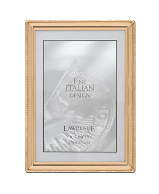 Polished Metal Picture Frame - Bead Border Design, 5" x 7"