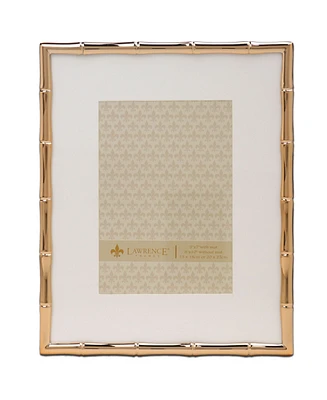 High Quality Polished Cast Metal Picture Frame - Bamboo Design with Mat for, 8" x 10"