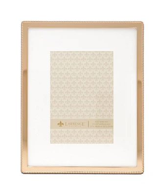 High Quality Polished Cast Metal Picture Frame - Beaded Design with Mat, 8" x 10"