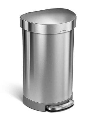 simplehuman 45 Liter Semi-Round Liner Rim Kitchen Trash Can