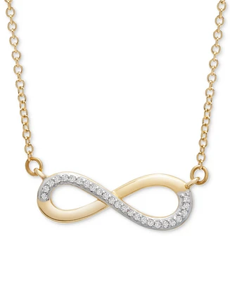 Wrapped Diamond Infinity 17" Pendant Necklace (1/20 ct. t.w.) in 14k Gold, Created for Macy's
