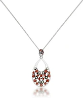 Pave Garnet Teardrop Pendant and a Curb Chain