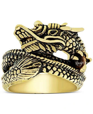 Men's Dragon Ring in Yellow & Black Ion-Plated Stainless Steel