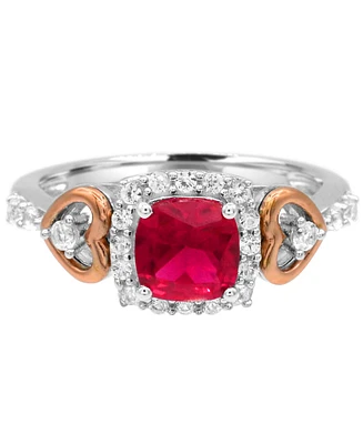 Women's 14K Rose Gold Plated Heart Ring in Sterling Silver
