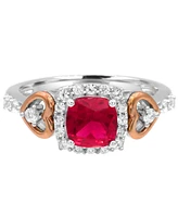 Women's 14K Rose Gold Plated Heart Ring in Sterling Silver