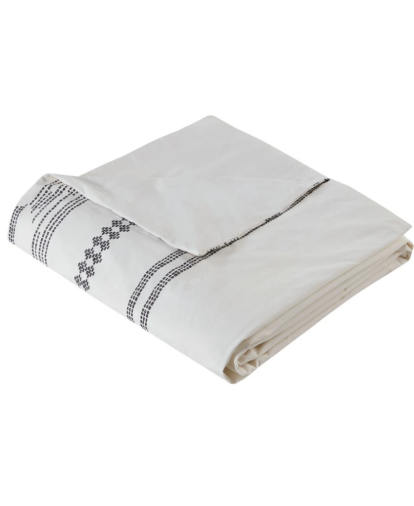 Ink+Ivy Nea Boho Stripe Cotton 3-Pc. Duvet Cover Set