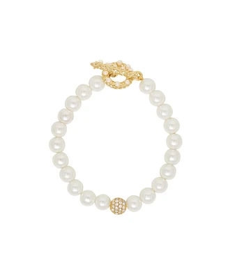 Ettika Pearl Beaded Toggle Bracelet