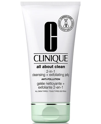 Clinique All About Clean 2-in-1 Face Cleansing + Exfoliating Jelly Cleanser with Salicylic Acid, 5 oz.