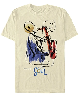 Fifth Sun Men's Saxophone Painting Short Sleeve Crew T-shirt