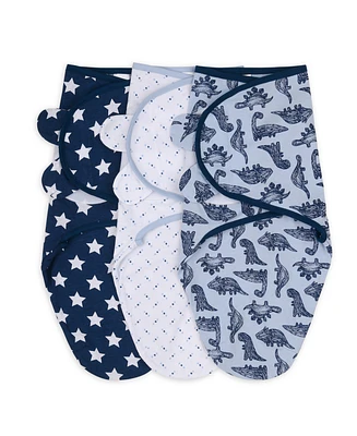 The Peanutshell Newborn Swaddles for Baby Girls, 3 Pack Set, Pink Floral Stars