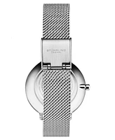 Women's Quartz Silver-Tone Mesh Strap Watch 34mm