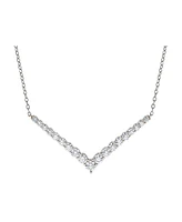 Diamond Chevron Statement Necklace (2 ct. t.w.) in 14k White Gold, 16" + 2" extender