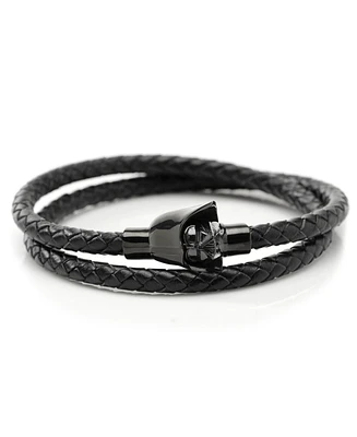 Star Wars Men's Darth Vader Helmet Double-Wrap Stainless Steel Bracelet