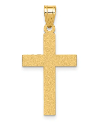 14k Gold Charm, Satin Finish Cross Charm