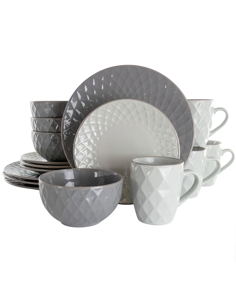 Elama Tahitian Diamond 16 Pc. Dinnerware Set, Service for 4