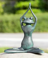 Stretching Yoga Frog Garden Sculpture