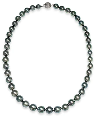Tahitian Pearl Graduated Strand Necklace in 14k White Gold (8-10mm)