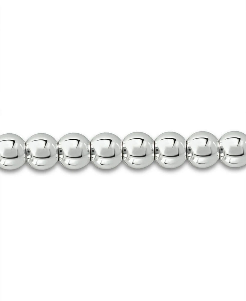 Bead Apple Charm Bracelet in Silver Plate
