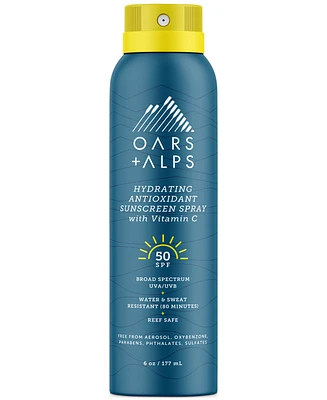 Oars + Alps Hydrating Antioxidant Sunscreen Spray Spf 50, 6-oz.