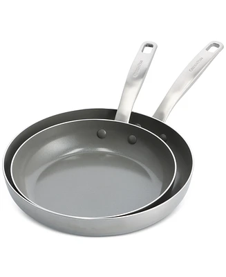 GreenPan Chatham Stainless Ceramic Nonstick 2-Pc. Frypan Set