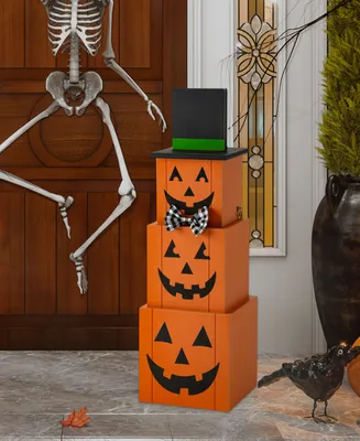 Glitzhome 36" Double-Sided Wooden Porch Decor Halloween
