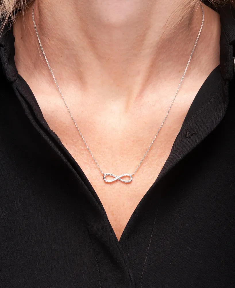 Diamond Infinity 18" Pendant Necklace (1/10 ct. t.w.) in Sterling Silver
