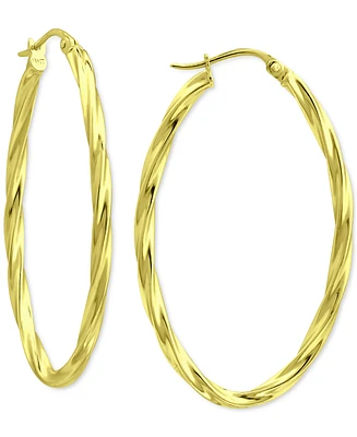 Giani Bernini Twisted Oval Medium Hoop Earrings, 40mm, Created for Macy's