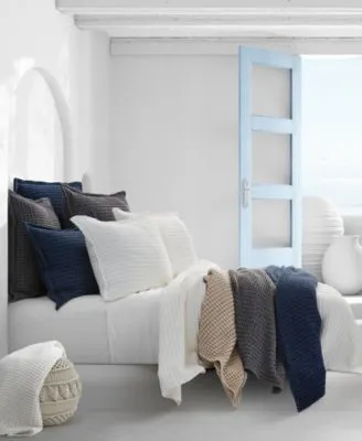 White Sand Pebble Beach Honeycomb Coverlets